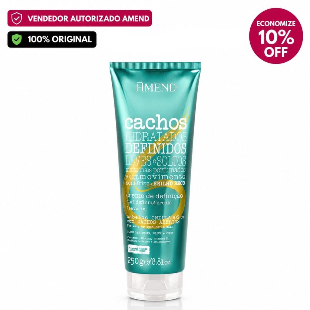 AMEND CACHOS LEAVE-IN CABELOS ONDULADOS OU COM CACHOS ABERTOS 250G