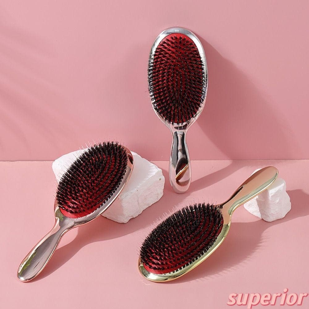 Escova De Cabelo SUPERIOR , Formato De Pá Oval , Cerdas De Javali , Cuidados Com Os Cabelos