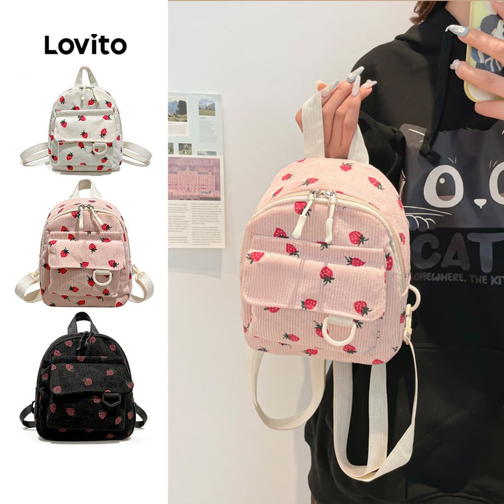 Lovito Mochila Feminina Casual Coreana Com Vários Compartimentos E Bolsos LFA107001