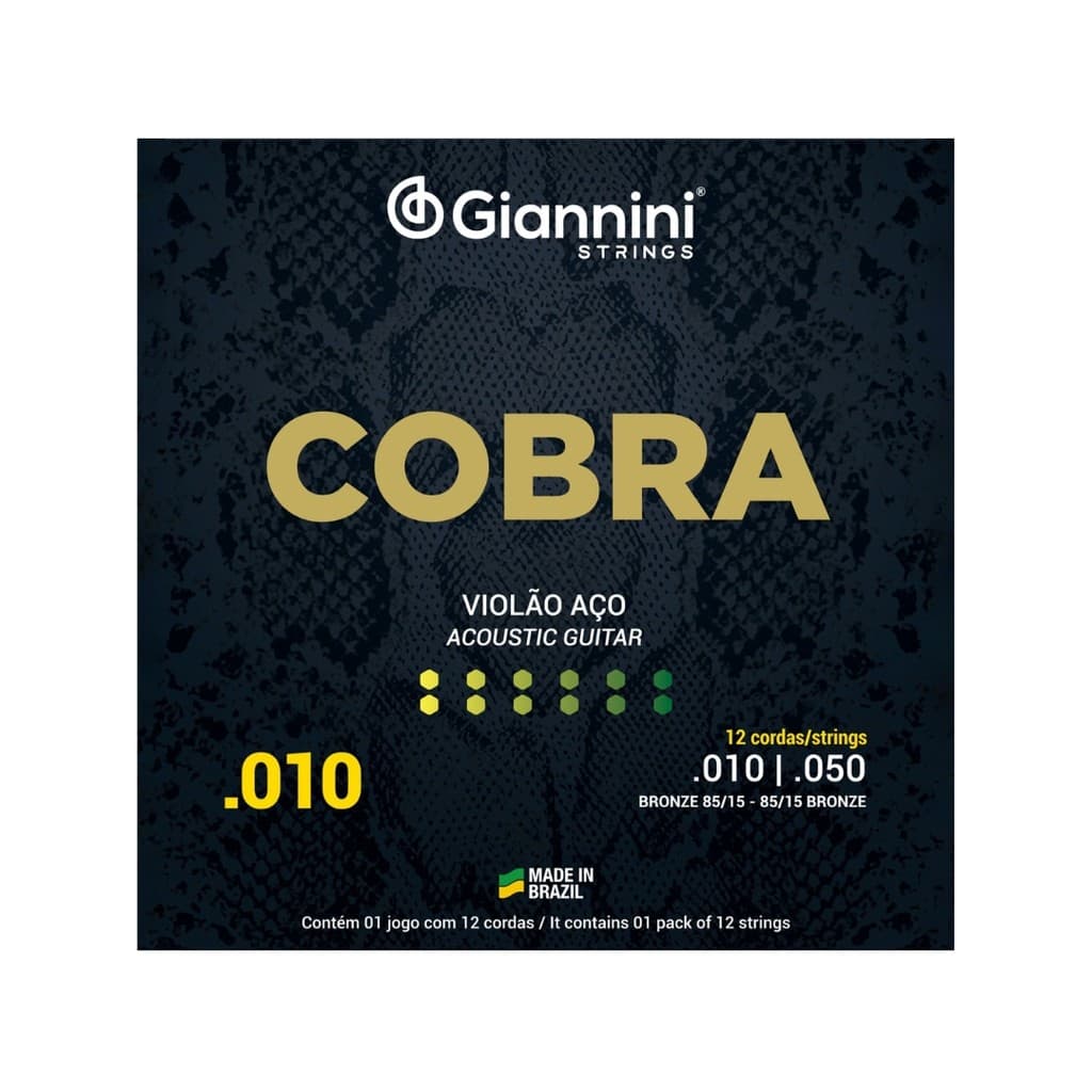 Encordoamento Giannini P/violão Bronze 85/15 Media 12 Cordas Geef12m [F108]
