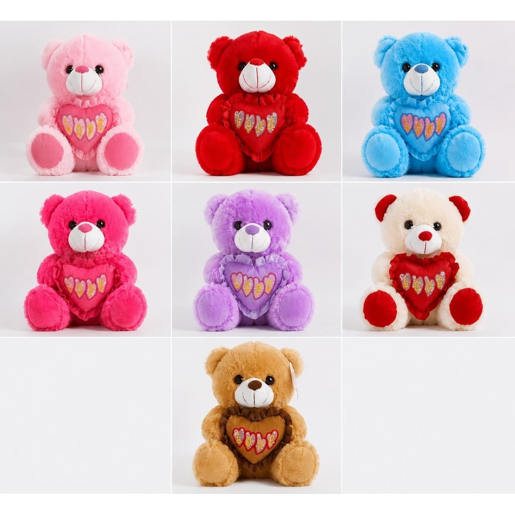 Kit  5/10 Urso De Pelúcia 21cm Ursinho Peludo Para Cestas Presentes