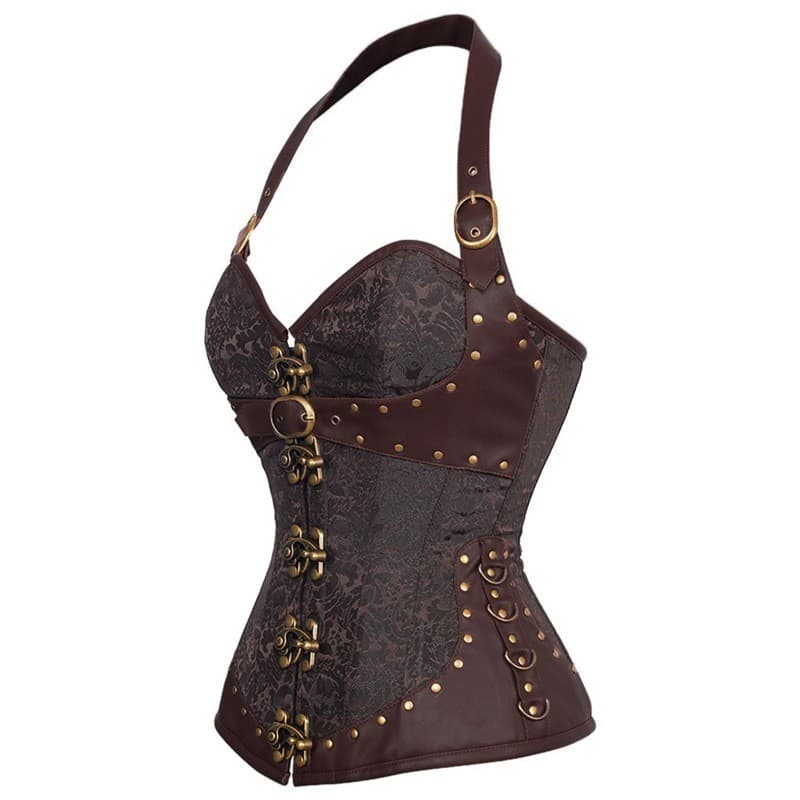 [Novo produto] Shapewear gótico palácio de osso de aço com gola Halter [venda quente]