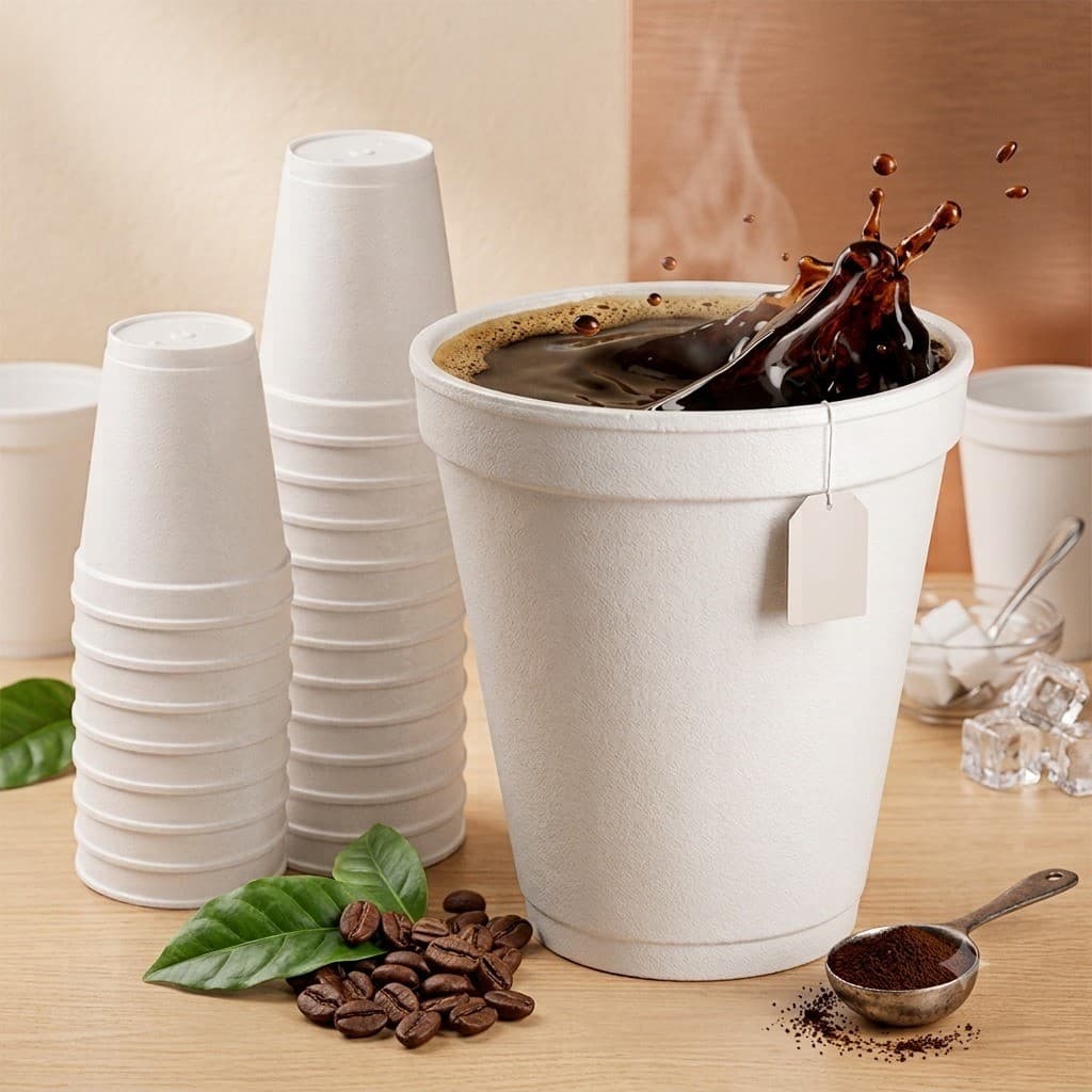 Copo Descartável Térmico Isopor 20 unidades 240ml bebidas quentes moderno
