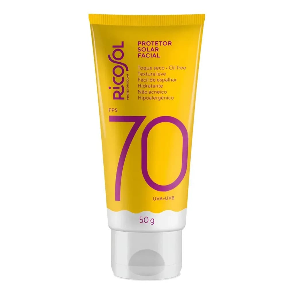 Ricosol Protetor Solar Facial  Toque Seco 70  50g