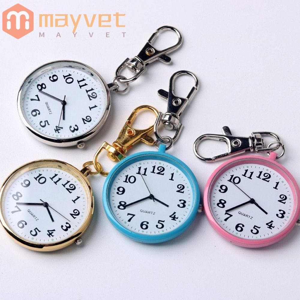 Relógios De Bolso De Quartzo MAYVET , Pequenos Pontos Luminosos Redondos , Pendurados , Chaveiro De Movimento Peito
