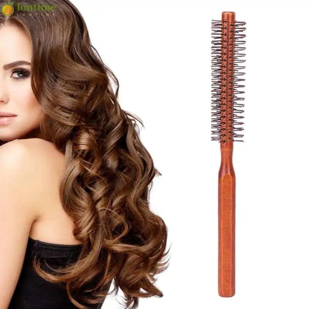 LONTIME Pente De Barba , Escova De Cabelo De Rolo Redonda , Pequena Para Uso Doméstico