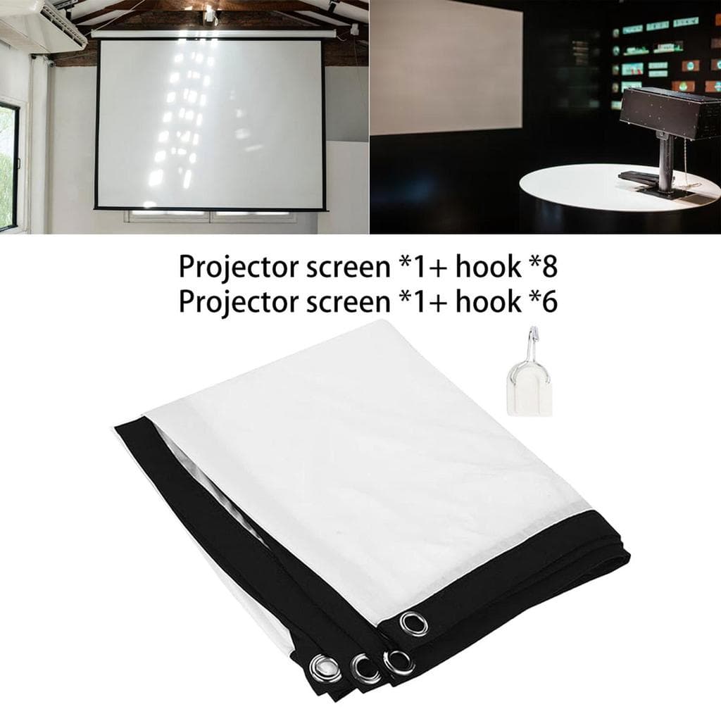 [reqoul] Tela Do Projetor 16 9 De Projeção Cortina De Filme Portátil Dobrável Para Montagem Em Parede Pano Espalha Luz S