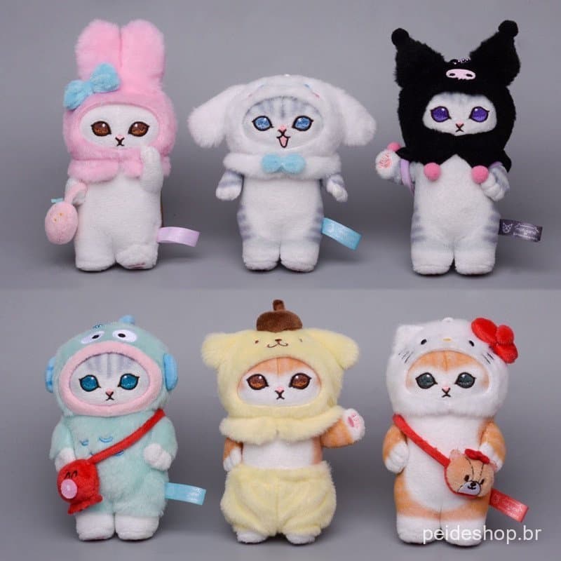 Kuromi Melody Cinnamoroll Hangyodon Purin Brinquedos Recheados Jason Sanrio X Mofusand Bonecas De Pelúcia De Gato Para M