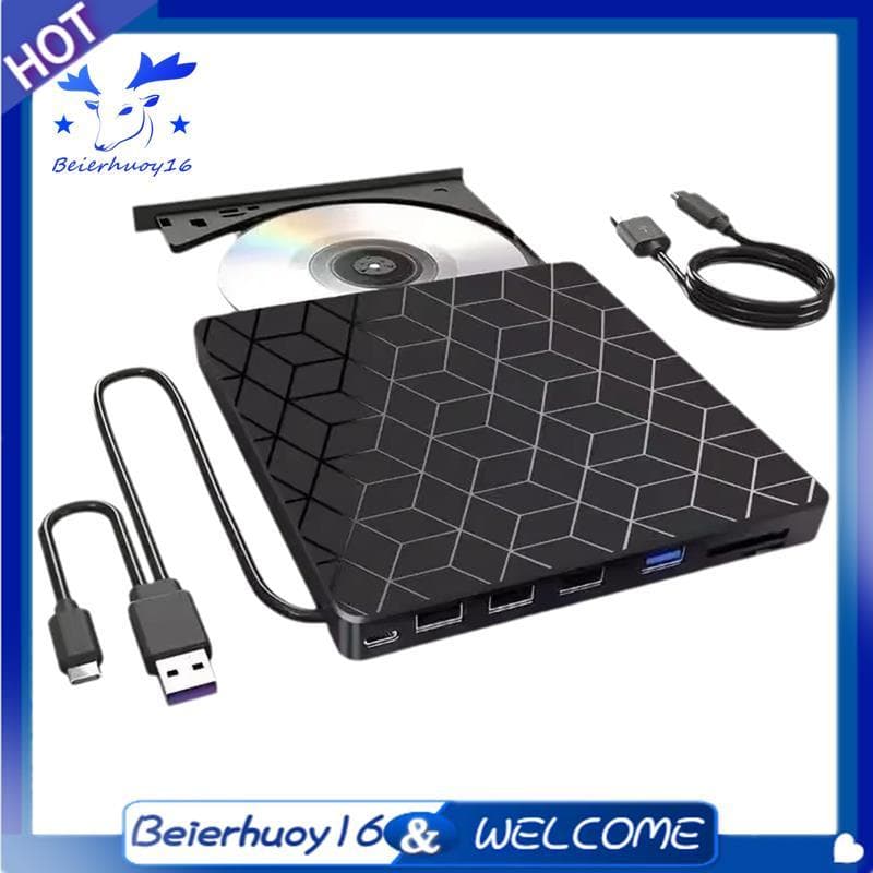 CD DVD Drive 7 Em 1 Externo USB3.0 E Tipo C Unidade Óptica Player Gravador De RW Leitor Para PC