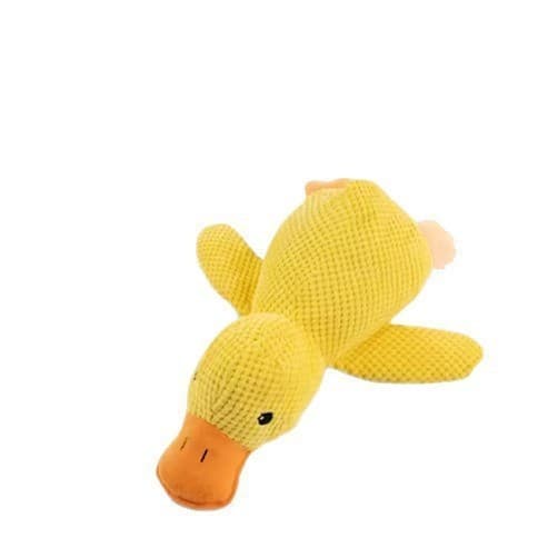 Brinquedo para cachorro de pelúcia dormindo pequeno pato amarelo resistente à mordida Molar voz aliviar o tédio gato bri