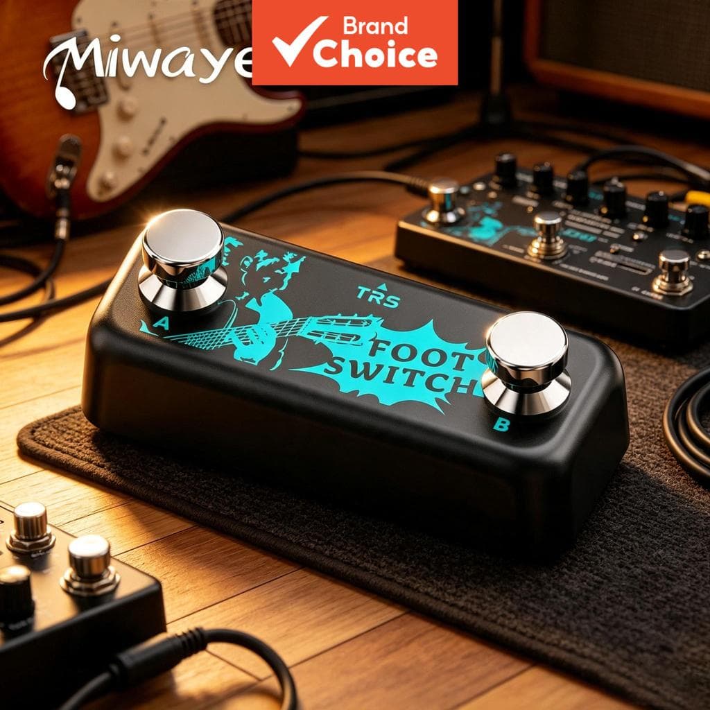 Interruptor De Pé TRS De Cogumelo Duplo , Pedal De Guitarra Externo Momentâneo Para Looper De Vários Efeitos , Combinaçã