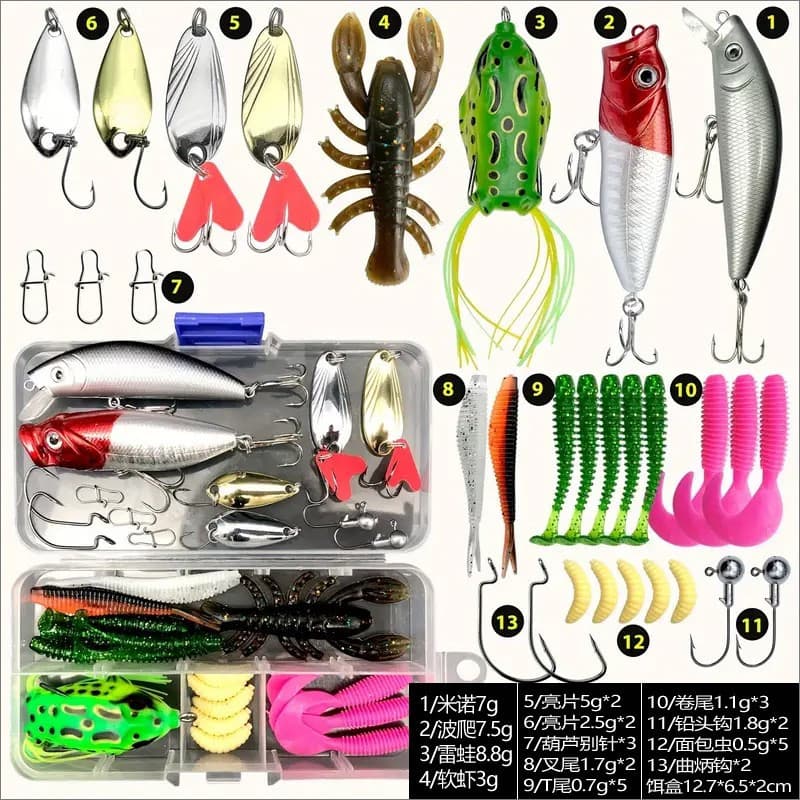 2026 Novo produto Conjunto de isca de isca Isca Artificial Água do mar Isca falsa Isca dura Thunder Frog Boca de cavalo