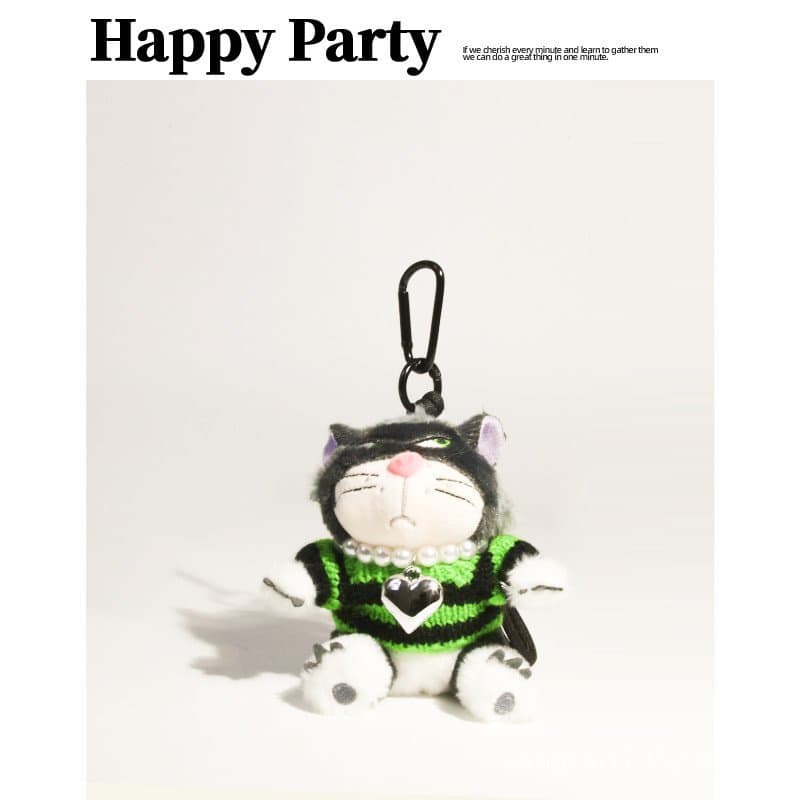 Chaveiro e pingente original e fofo do gato Lúcifer, decoração feminina de chaveiro de carro com boneca de desenho anima