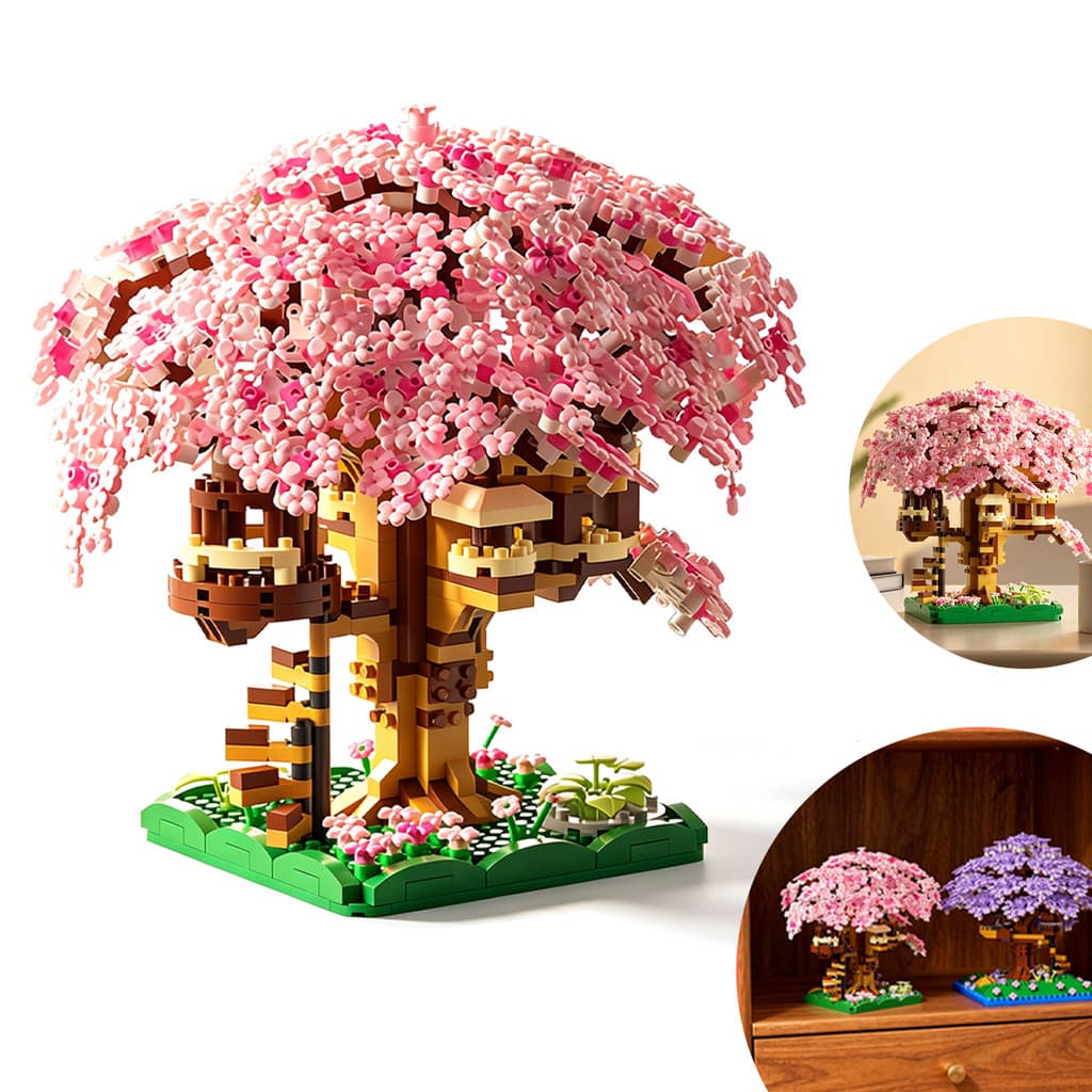 Kit Blocos Micro Montar Bonsai Sakura, Presente Decorativo Elegante