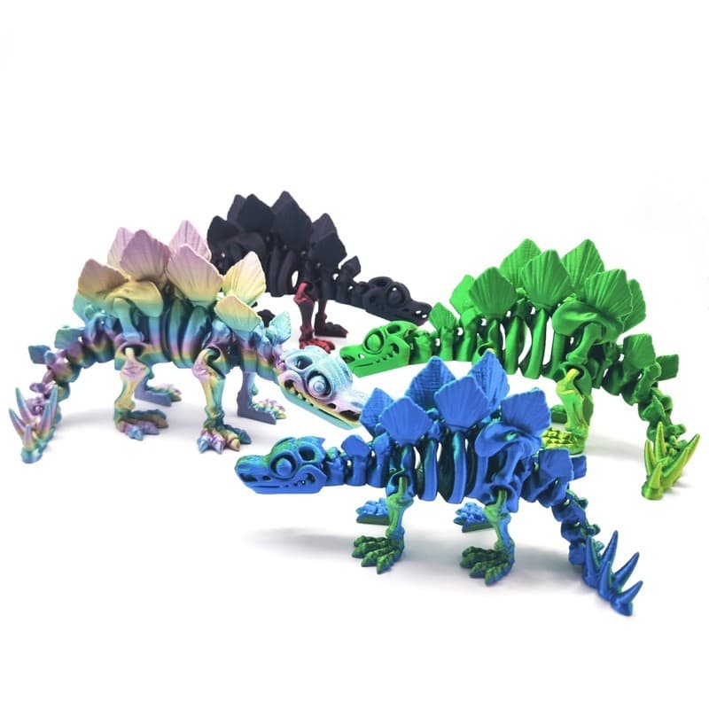 Venda quente estegossauro dinossauro esqueleto conjunta deformação ornamentos presentes feitos à mão artesanato na moda