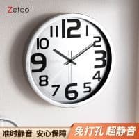 Zelao mudo moderno Metal sala de estar quarto moda simples relógio de parede quartzo relógio de parede doméstico