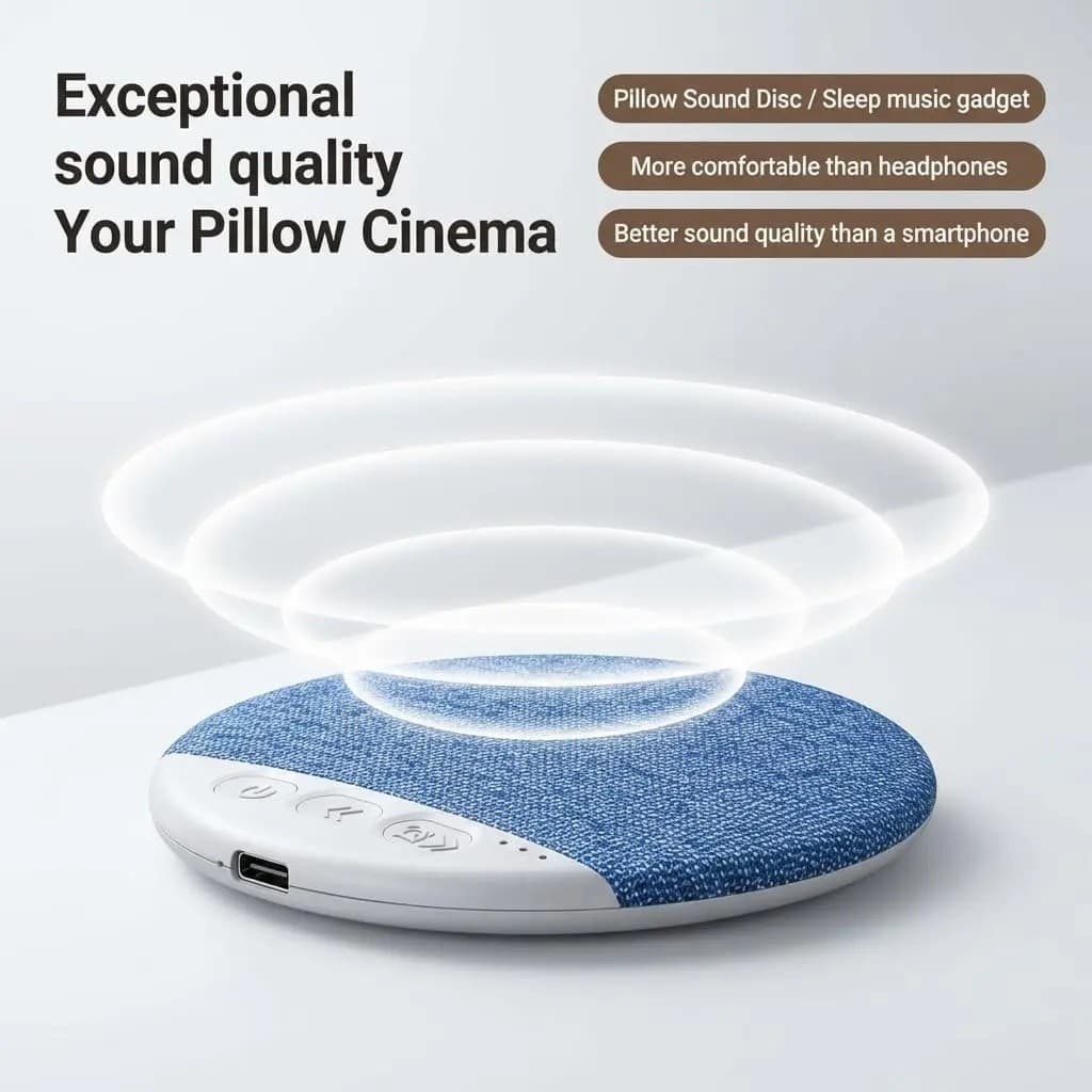 Sob o travesseiro Alto-falante Bluetooth para dormir Leitor de música para dormir Corpo ultrafino pode colocar sob o tra