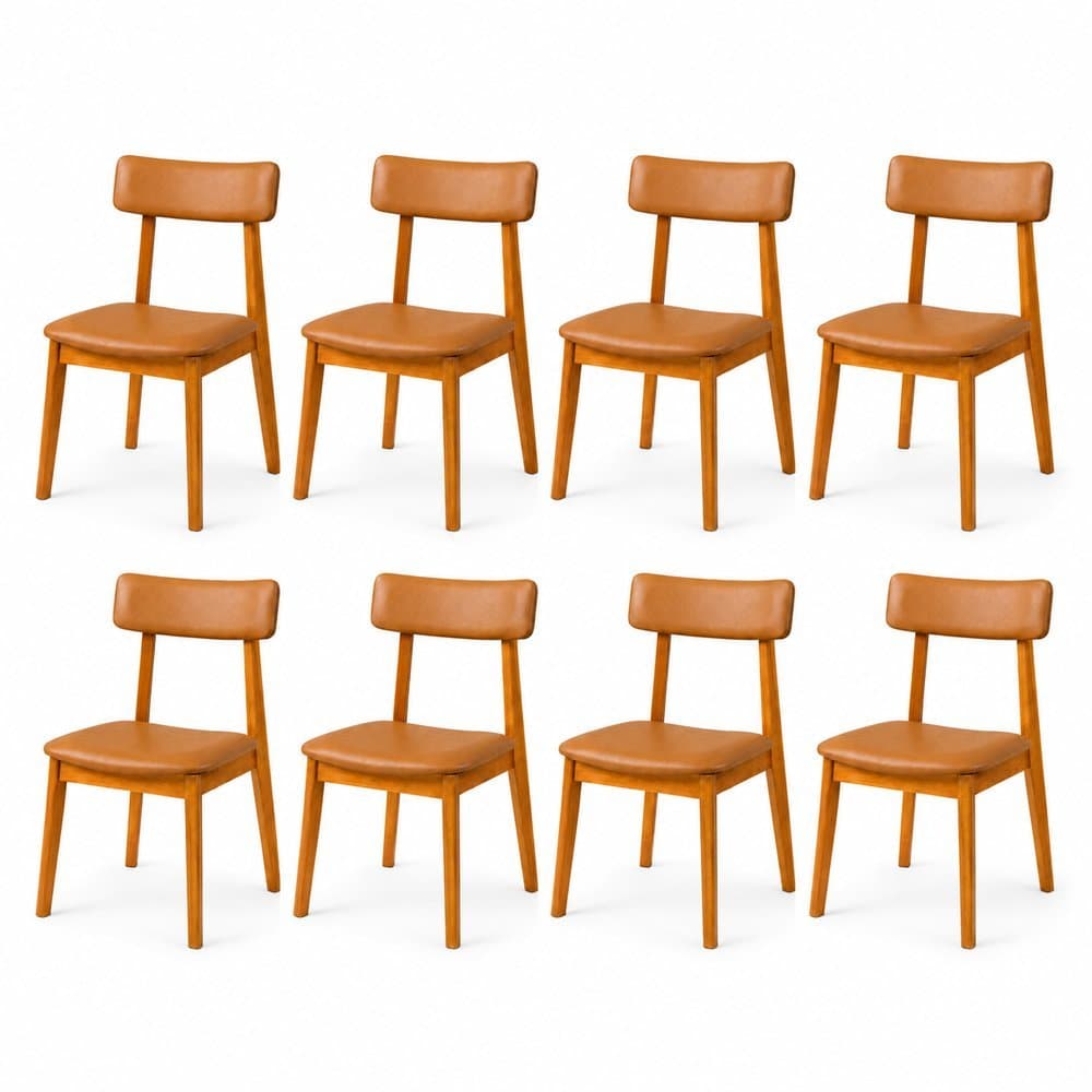 Kit 8 Cadeira de Jantar Madeira Maciça Alice Estofada Premium Ergonomica Premium Confortável Di Franco Luxo Resistente