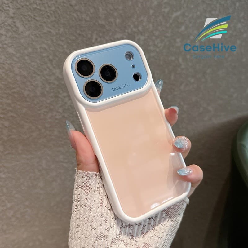 Nova Capa De Telefone Acrílica Com Janela Grande Macaron De Cor Contrastante Criativa Para iPhone 18 17 16 15 14 Pro Max