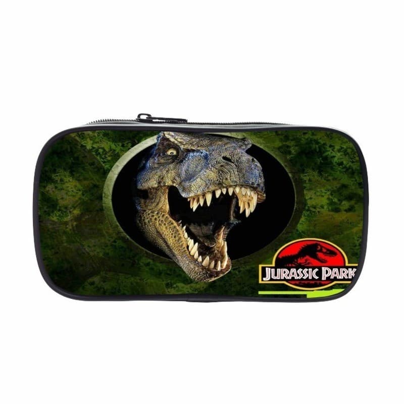 Estojo pronto para lápis dinossauro tiranossauro, meninos, meninas, crianças, compartimento impresso, bolsa de papelaria