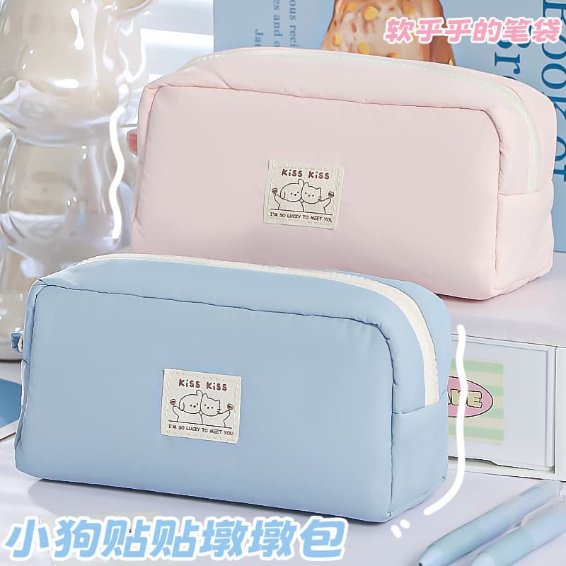 Estojo pronto para lápis japonês fofo Milkf Lucky Kitten Pier Bag de alto valor cor sólida Ins bolsa de papelaria de gra