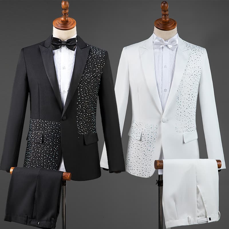 Traje de desempenho adulto masculino moda única juventude anfitrião traje cerimonial cantor vestido desempenho terno