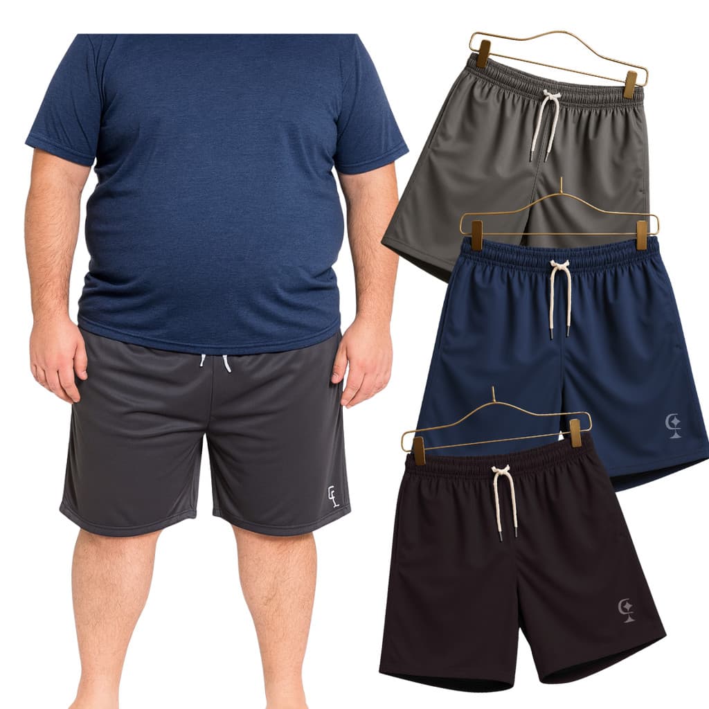 Kit com 3 Bermudas Plus Size Flanelada G6 AO G7