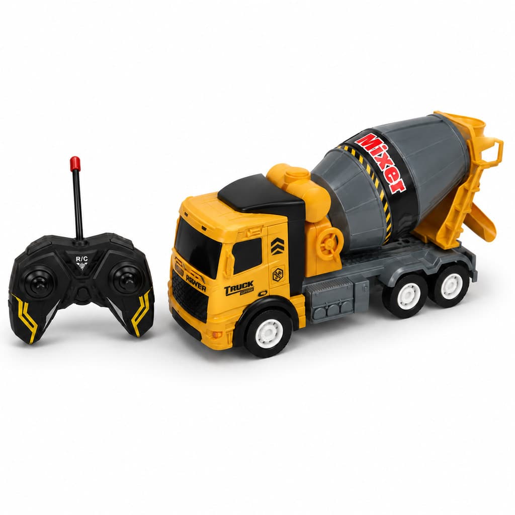 Carrinho De Controle Remoto Caminhão Betoneira 1:16 Luz Led
