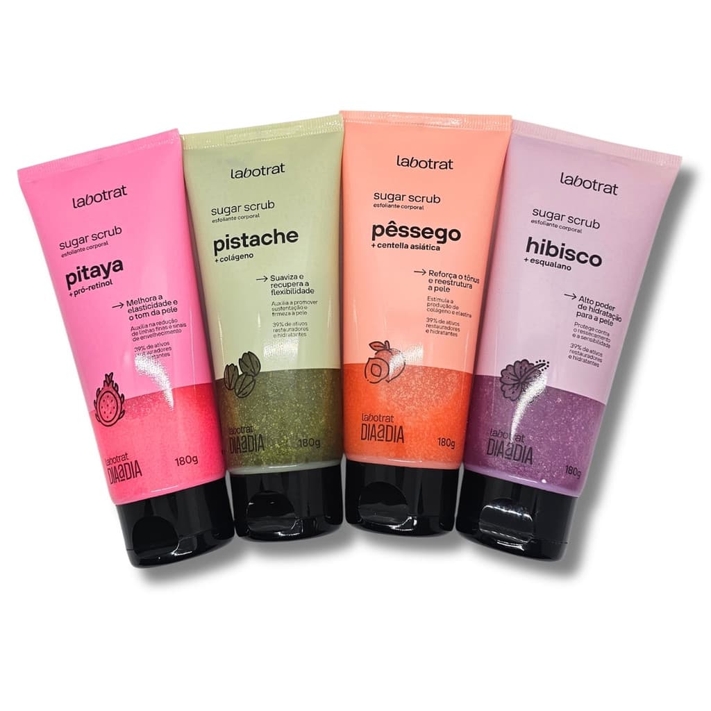 Kit 4 Esfoliantes Corporal Intenso Sugar Scrub Labotrat 180g