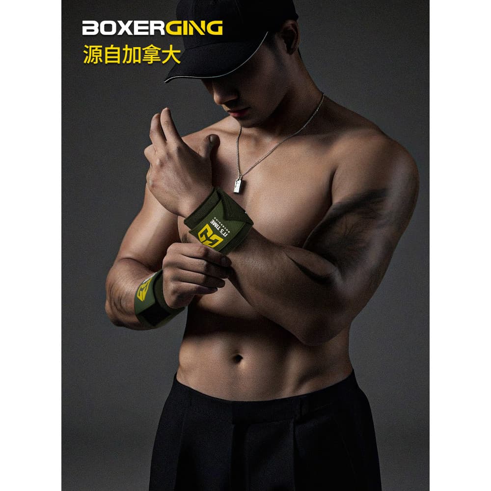 BOXERGING pulseira de Fitness masculino entorse pulso reforço cinto compressão esportes proteção levantamento de peso ba