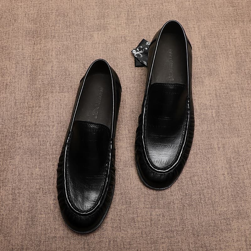 Novo estilo enguia padrão moda masculina sapatos de couro casuais de um Pedal sapatos masculinos de couro genuíno estilo