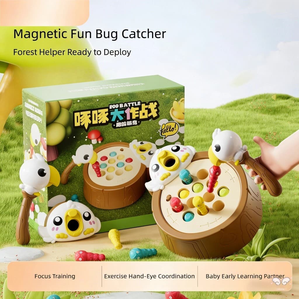 Brinquedo De Pesca De Pica-Pau-Jogo De Captura De Insetos Para Educação Infantil De Bebês De 1 Ano