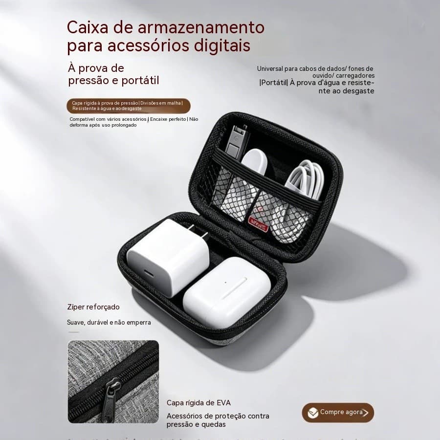 Multifuncional saco de armazenamento de cabo de dados viagem em casa portátil arrumado Desktop cabo de carregamento fone