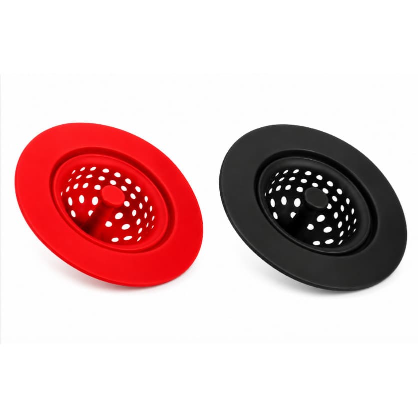 Kit 2 Ralos Pia Silicone 11cm Coletor Cabelos Resíduos Tampa