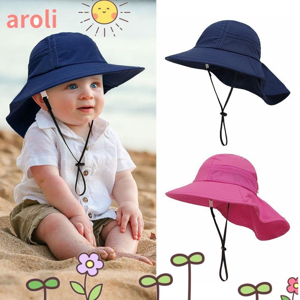 AROLI Kids Sun Chapéu Meninos Meninas Praia Ajustável Proteção Solar Ao Ar Livre