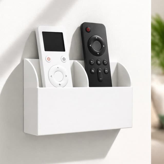 Suporte De Parede Porta Controle Remoto Tv Universal Organizador Duplo Ar Ventilador Sem Furo