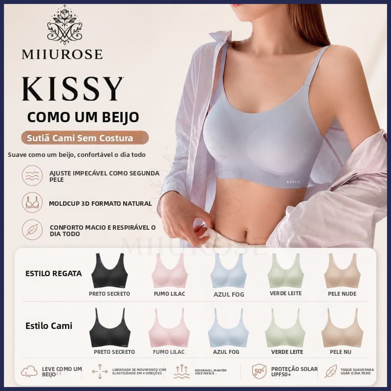 MIIUROSE Sutiã Sem Costura KISSY para Mulheres, Sutiã Sem Fio, Esportivo com Almofadas, Sutiã para Dormir, T