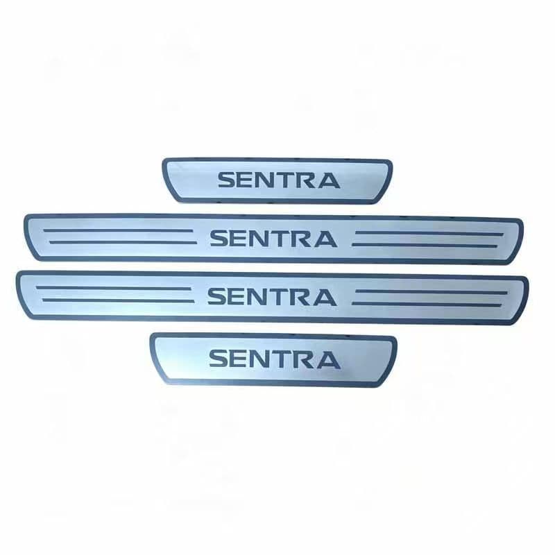 Aço Inoxidável Guarnição de Soleira Proteção de Porta de Carro para Nissan Sentra, Conjunto de 4 peças