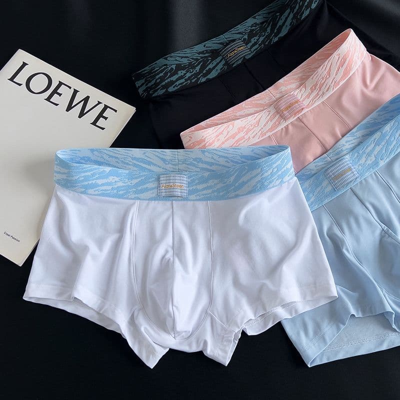 Novo produto Lenzing Modal roupa interior masculina cintura média baixa respirável juventude boxer simples elegante conf