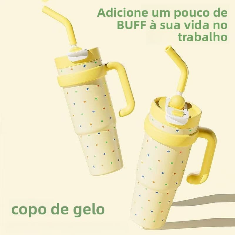 Copo térmico de inverno, copo mestre de gelo de grande capacidade, estudante, portátil, meninas, viajante diário
