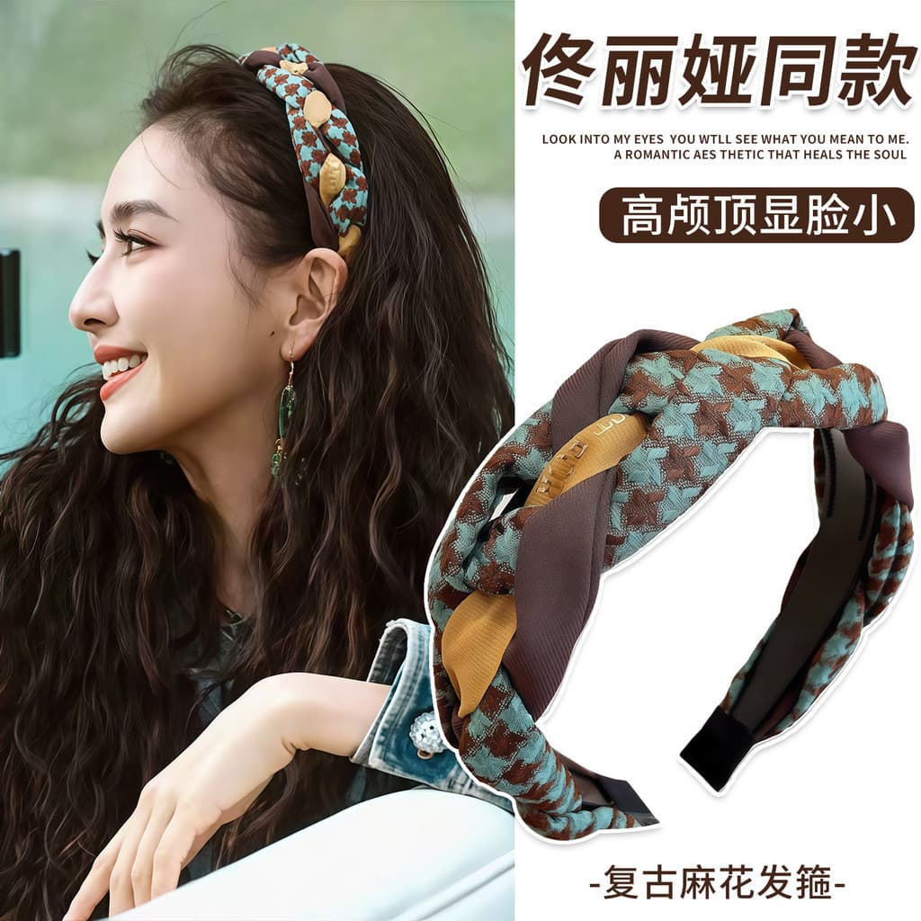 Tong Liya mesmo estilo torção cabeça alta superior larga bandana feminina uso diário elegante high-End rosto lavagem pre