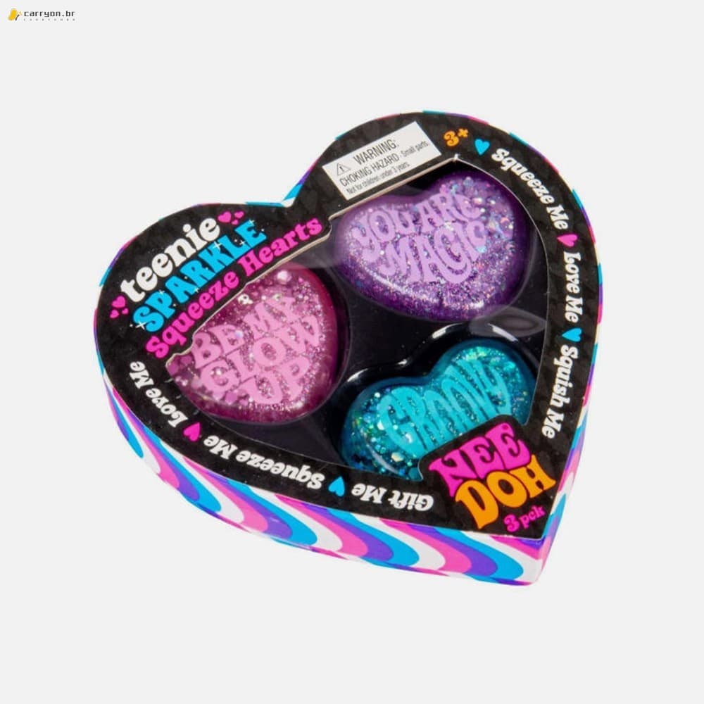 3pcs Mini Brinquedo Mole De Coração Brilhante-Contas De Alívio De Ansiedade Para Estresse