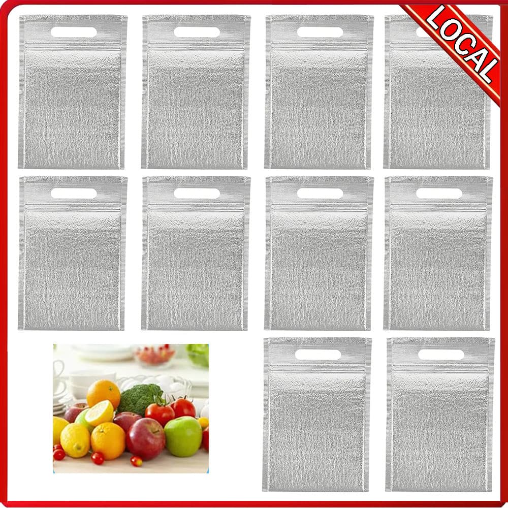 10 peças com saco de isolamento térmico portátil 20x30cm à prova d'água reutilizável adequado para transporte de frutos