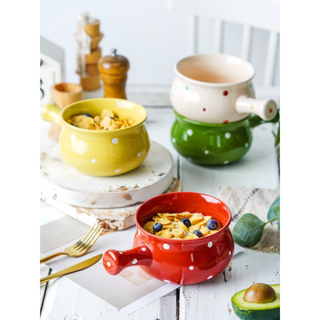 Ezicok tigela de salada doméstica criativa sopa macarrão tigela única café da manhã talheres cerâmica tigela bonito boli