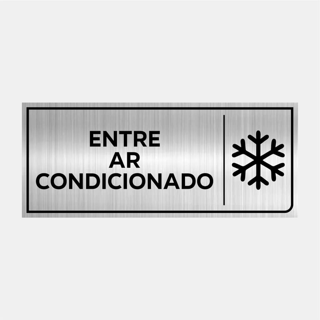 Placa Sinalização De Porta Entre Ar Condicionado 24x10cm