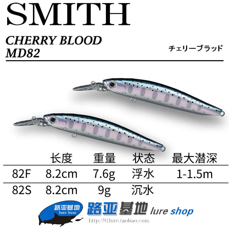SMITH SMITH CHERRY BLOOD MD82/82S Long Shot Água flutuante/Peixe boca de peixinho submerso