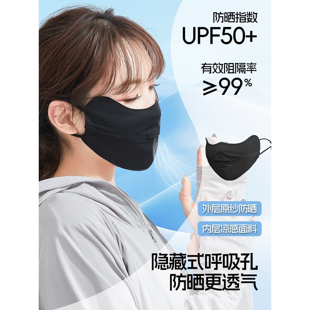 Máscara protetora solar de seda gelo feminina Anti-ultravioleta proteção para os olhos máscara de canto 3d tridimensiona