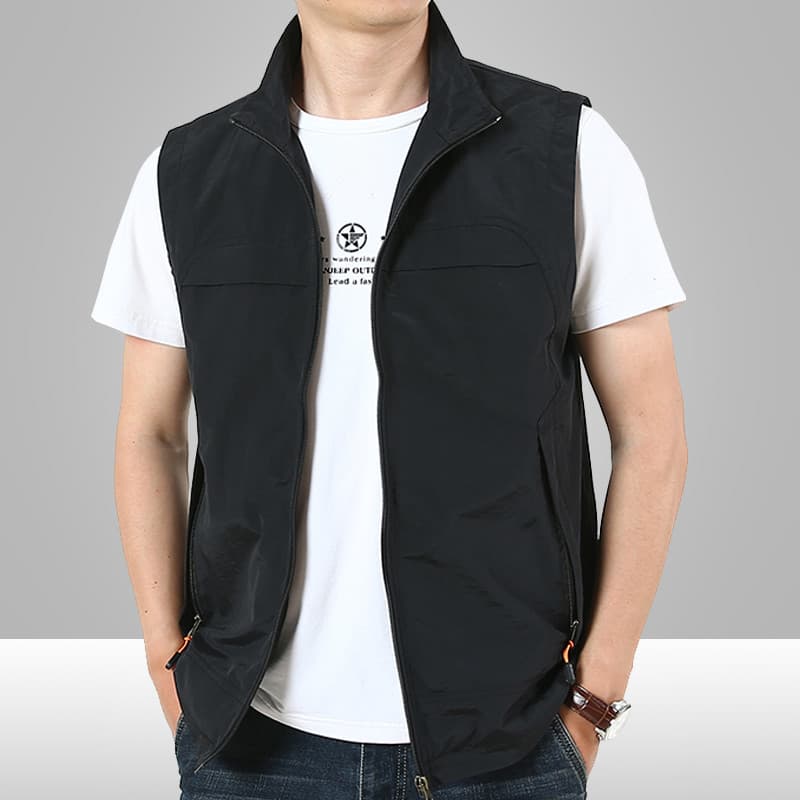Outono Casual colete masculino fino ao ar livre de secagem rápida colete solto tamanho grande colete gola sem mangas jaq