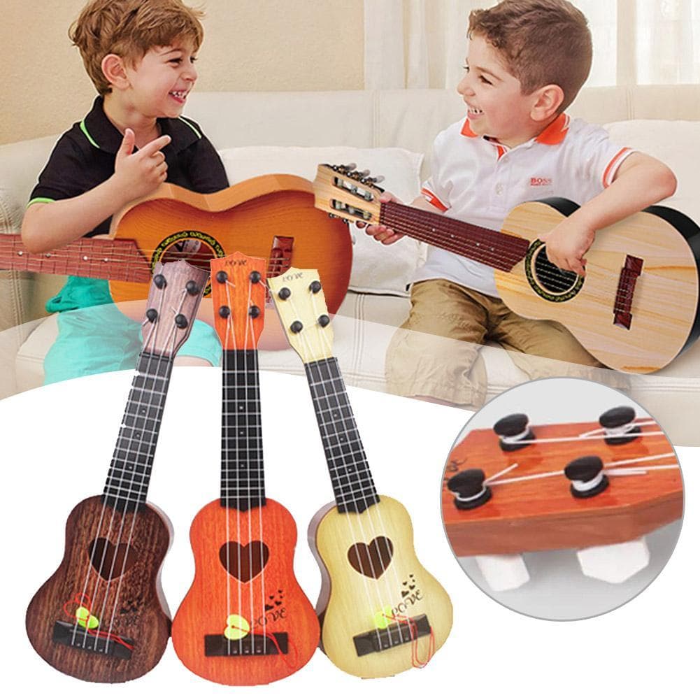 Mini Guitarra Ukulele 4 Cordas Brinquedo Portátil Pequenos Instrumentos Musicais Presentes Para Crianças O8E9