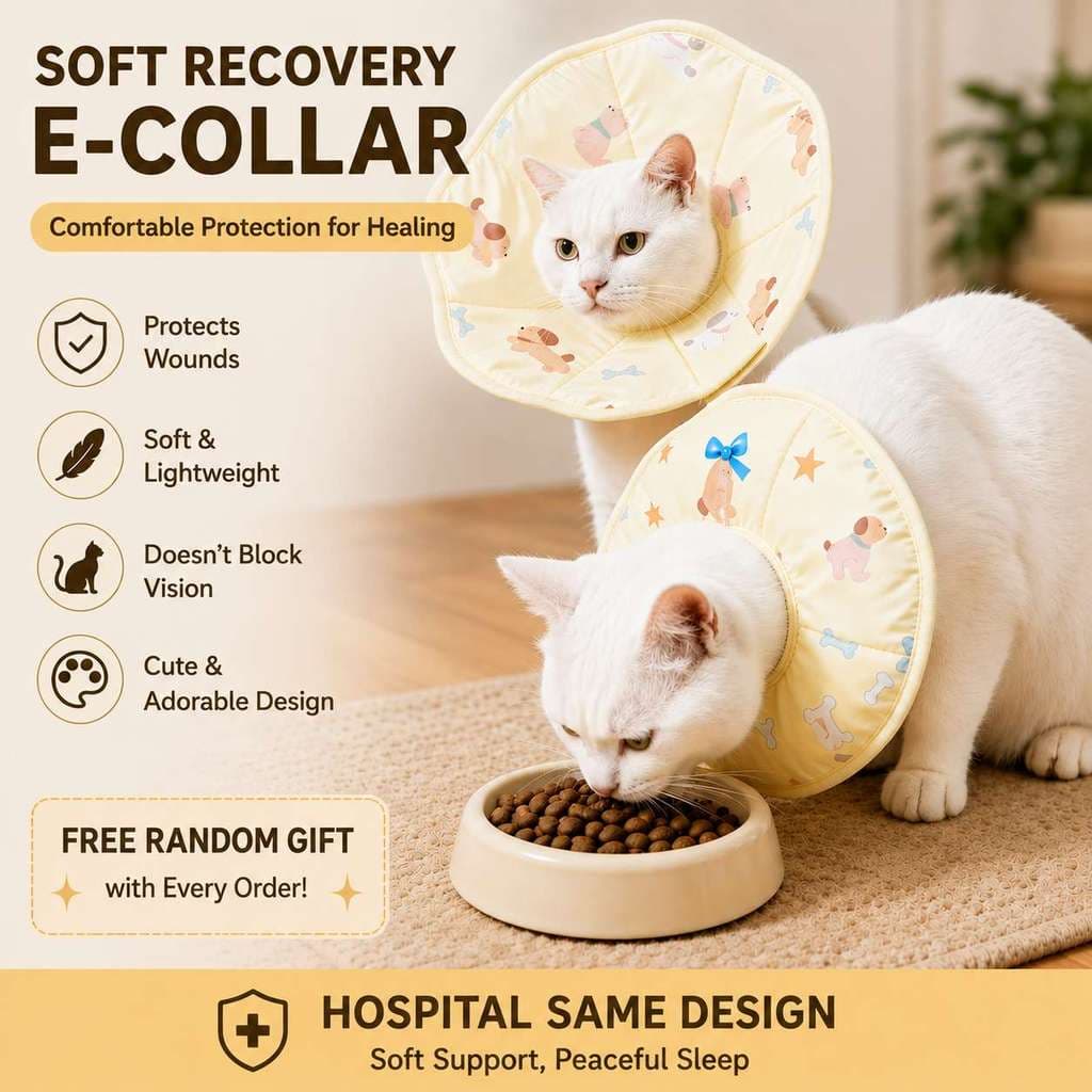Coleira De Recuperação Para Animais De Estimação , Cães , Gatos , Macio , Leve , Respirável , Anti-Lamber Mordida , Cone